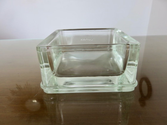 Bloque de vidrio, cenicero, bandeja para objetos pequeños, firmado LUMAX, años 40-50. – Objetos decorativos (photo 4 of 8)