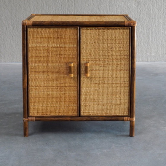 Meuble Vintage en Rotin et Cannage Tressé – Buffet bas (photo 11 of 14)
