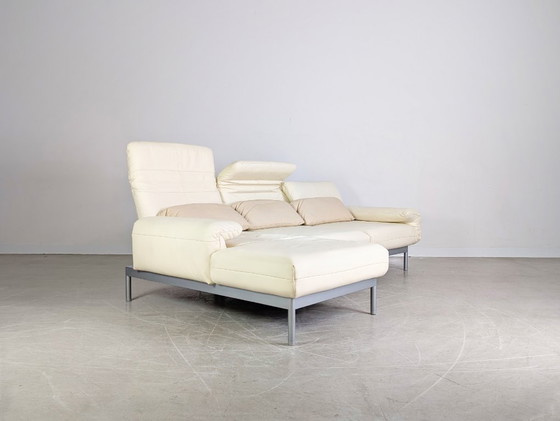 Image 1 of Canapé d'angle Plura original Rolf Benz, cuir beige clair, design crème