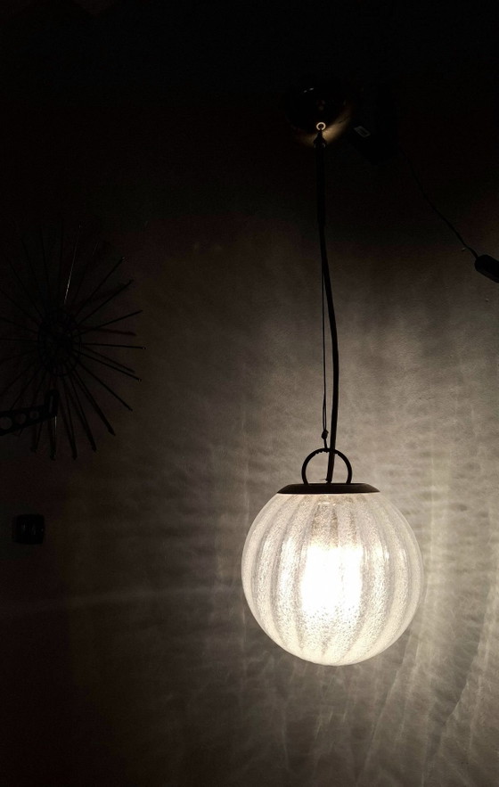 Lampadario anni sfera anni 70s – Lampade a sospensione, Vetro, Metallo (photo 6 of 10)