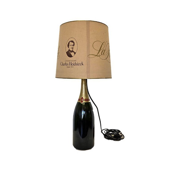 Image 1 of Charles Heidsieck champagne bottle table lamp, 80s/90s