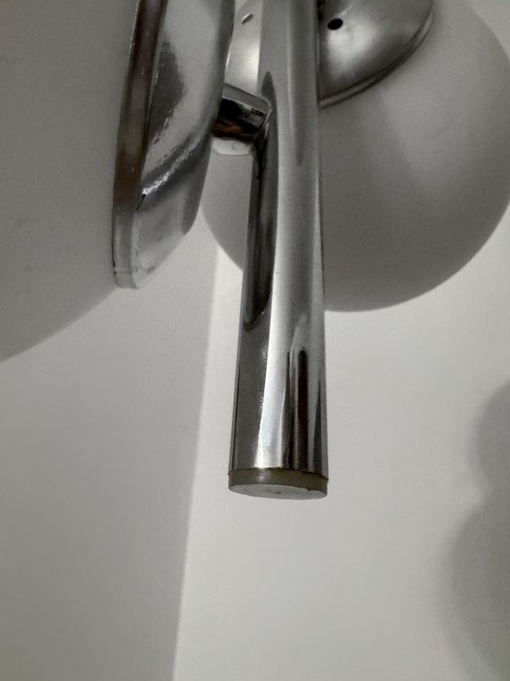 Image 1 of Lampada a sospensione allungata a 3 sfere degli anni '70.