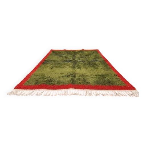 Tappeto berbero marocchino verde e rosso 300x200 cm – tappeto fatto a mano