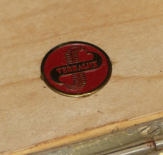 Image 1 of 50s 60s coat rack hat rack umbrella stand mirror box verralux hallway furniture black/red wall mounting mid century retro