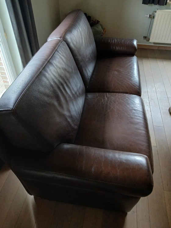 Burov French Design 2-seater and 3-seater set – Sofas, Leather, Wood (photo 11 of 12)