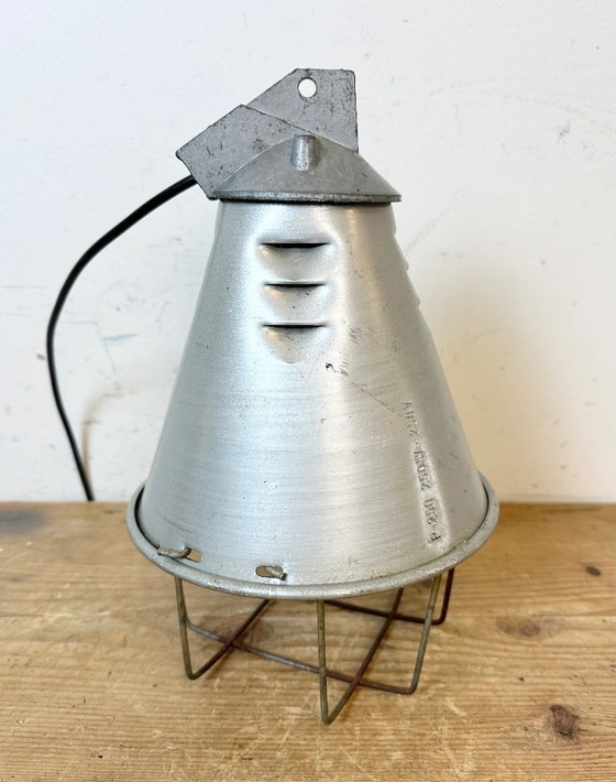 Image 1 of Grey Industrial Aluminium Cage Pendant Lamp, 1970s