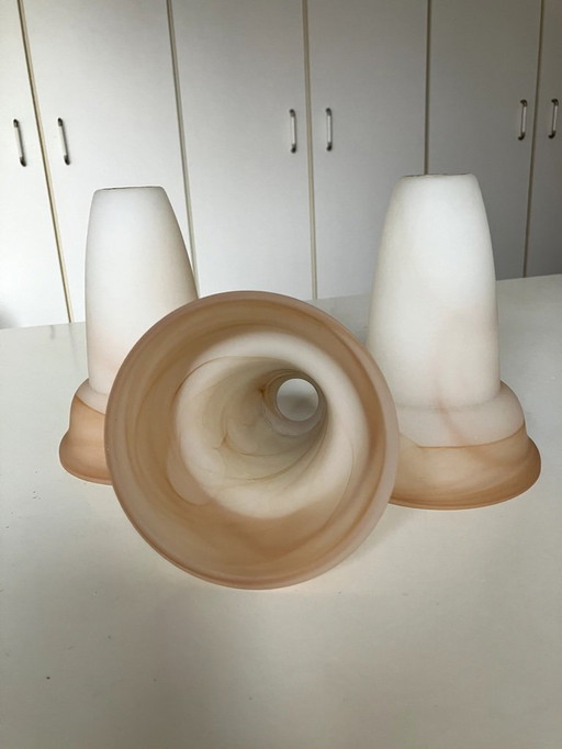 Falb design pendant lamp of alabaster and brass