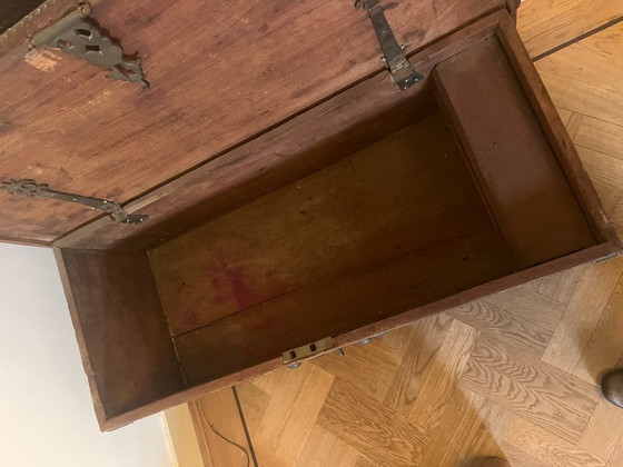 Image 1 of Ensemble unique de 3 coffres à couvertures arabes - fait à la main - vers 1950