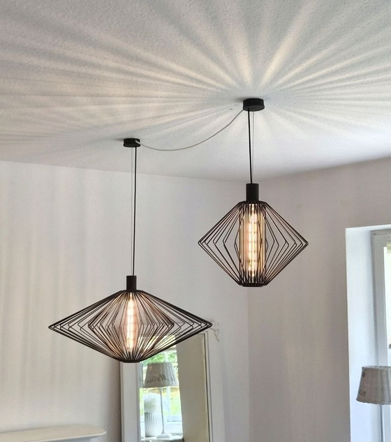 Wever & Ducré WIRO DIAMOND 1.0, Lampada a sospensione di design nera, Lampade a sospensione, Metallo, Nero (foto 3 di 5)