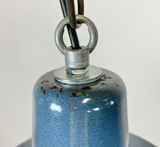 Image 1 of Suspension industrielle en émail bleu, années 1960