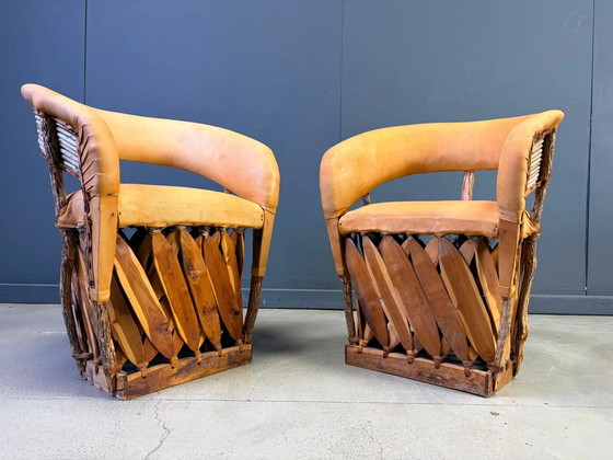 Coppia di sedie Equipale messicane, anni '70 – Poltrone, Wood (photo 7 of 12)