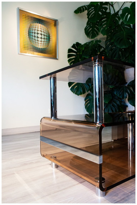Image 1 of Console / Coffee table / Hi-Fi TV stand, Plexiglas, Michel Dumas for Roche Bobois 1970