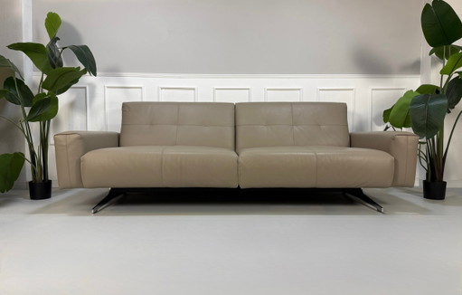 Rolf Benz 50 Leder Taupe Grau slaapbank