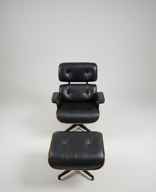 Auténtica silla y otomana Eames Lounge (Vitra) - Palisandro y cuero
