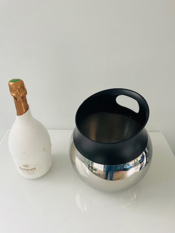 BergHOFF Zeno wijn- en champagnekoeler, RVS design, Tafelaccessoires, Kunststof, Roestvrij staal, Zwart (foto 3 van 14)