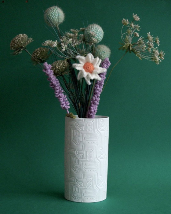 Image 1 of Ovale Porzellanvase mit futuristischem Dekor, Heinrich, Deutschland, 1970er Jahre