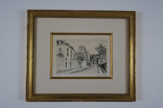 Image 1 of Gravure originale en noir et blanc signée Claude BRETON