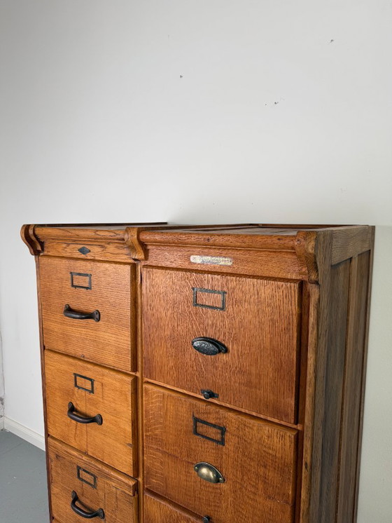 Image 1 of Rare Art Deco filing cabinet made of solid oak