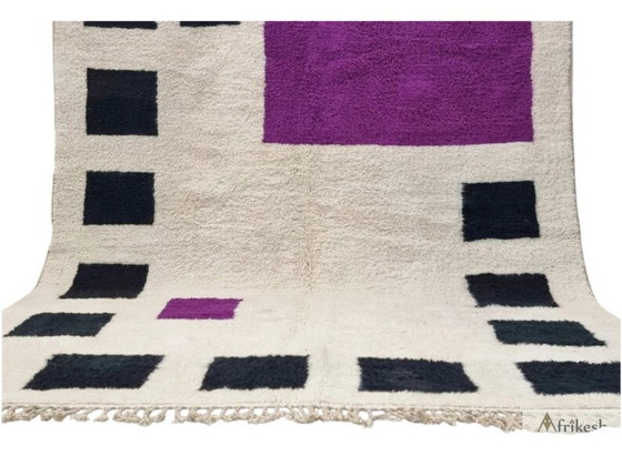 Image 1 of Alfombra marroquí color blanco hueso con motivos geométricos, 200 cm x 300 cm