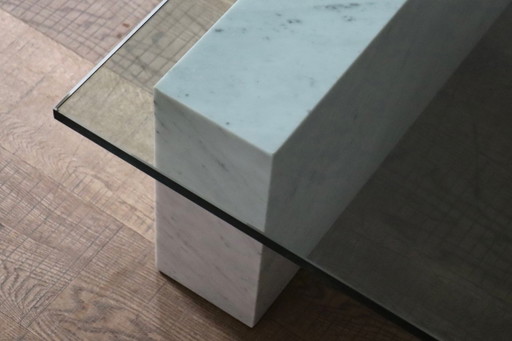 Lella And Massimo Vignelli Kono Table basse pour Casigliani, Italie, vers 1984 – salontafels, Glass, Marble (photo 2 of 11)