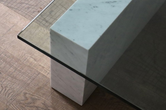 Lella And Massimo Vignelli Kono Table basse pour Casigliani, Italie, vers 1984 – Tables basses, Glass, Marble (photo 2 of 11)