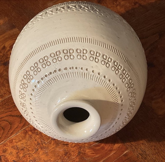 Image 1 of Bitossi Keramik, Kugelvase, eisweiß, 20 cm hoch