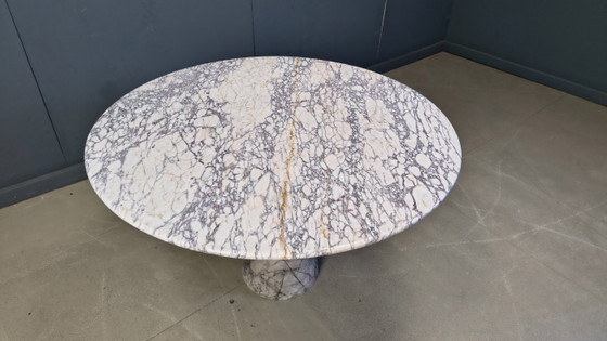 Image 1 of Vintage round marble dining table, 1970s