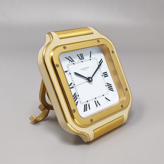 Orologio sveglia Cartier Santos Pendulette anni '80. Prodotto in Svizzera, Metallo, Crema (foto 7 di 10)