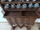 Antique wall cabinet, display cabinet, with drawers and much glass