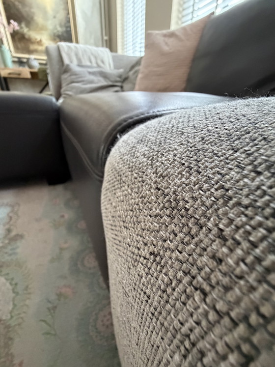 Image 1 of Montèl-Ecksofa – Moncanta-Stoff und Caffè-Leder – sehr guter Zustand