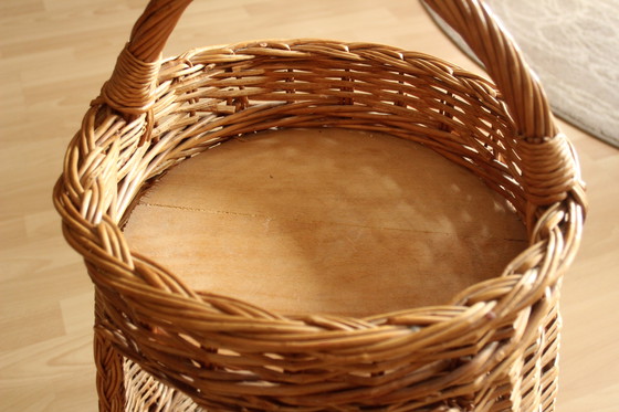 Image 1 of Flaschenkorb Hoch Geflochten - Handarbeit - Weide/Holz