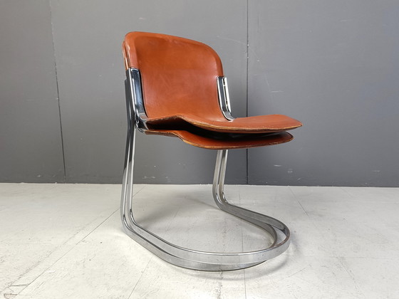 Image 1 of Vintage Dining Chairs By Willy Rizzo For Cidue Set Of 10, 1970S