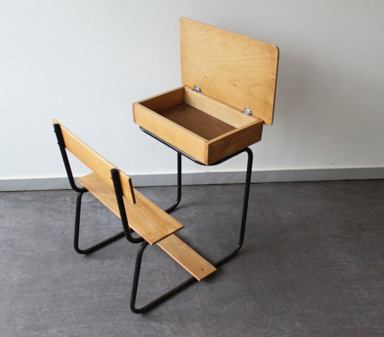 Image 1 of Banco scolastico in legno d'epoca