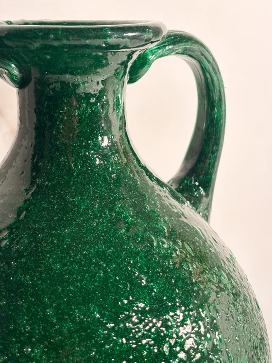 Green Murano Glass Vase with Pulegoso Technique, 1970s (photo 12 of 12)