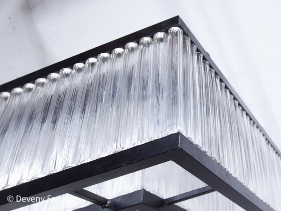 Image 1 of Grande lampadario a tubo di vetro , 1980