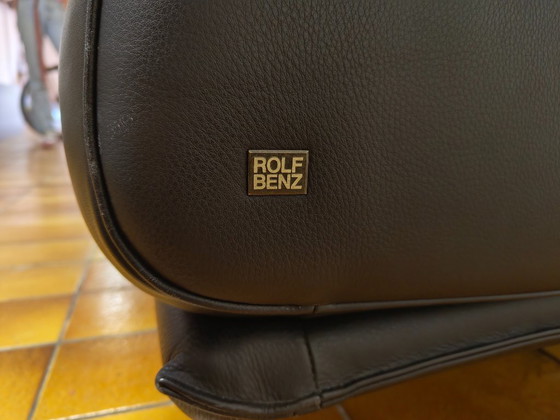 Image 1 of Rolf Benz 6500 driezitter zwart leer