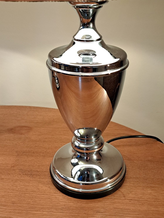 Image 1 of Op Art Chrome Table Lamps, 1970s – Pair, Excellent Condition