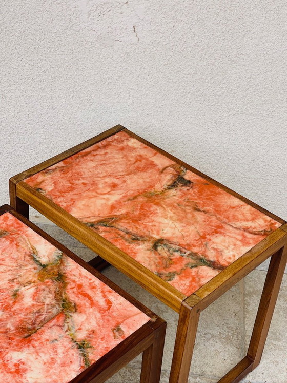 Image 1 of Set of 3 Scandinavian nesting tables in teak, 1960