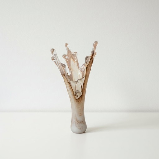 Vintage Heavy Studio Art Glass Vase – KIRCH, Ukraine