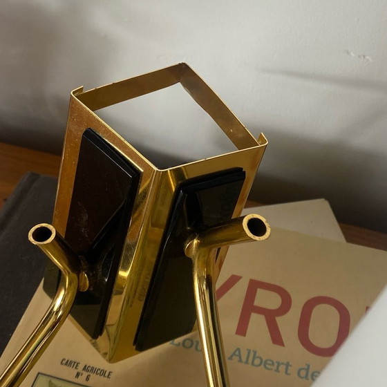 Double Corner Wall Sconce 1950s-1960s Gold Metal and White Opaline Glass Shades – Wall lights (photo 7 of 9)