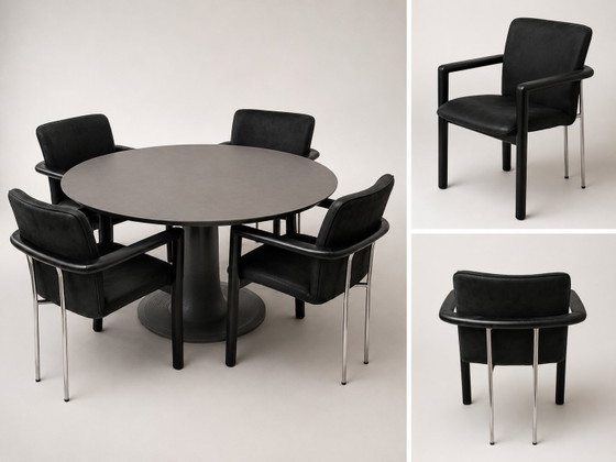 Leolux dining set – Leather, Metal (photo 3 of 7)
