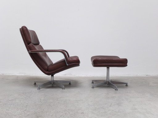 F141' Lounge Stoel met Voetenbank van Geoffrey Harcourt voor Artifort, 1972