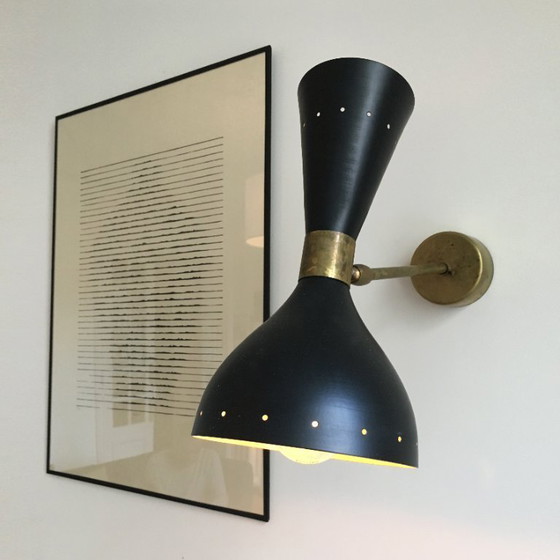 Image 1 of Pair of large Italian wall sconces, 1950s design