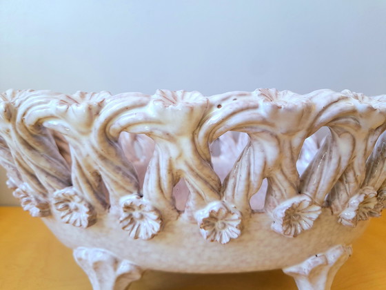 Image 1 of Coupe à fruits en céramiquetressée, Fratelli Fanciullacci 1950