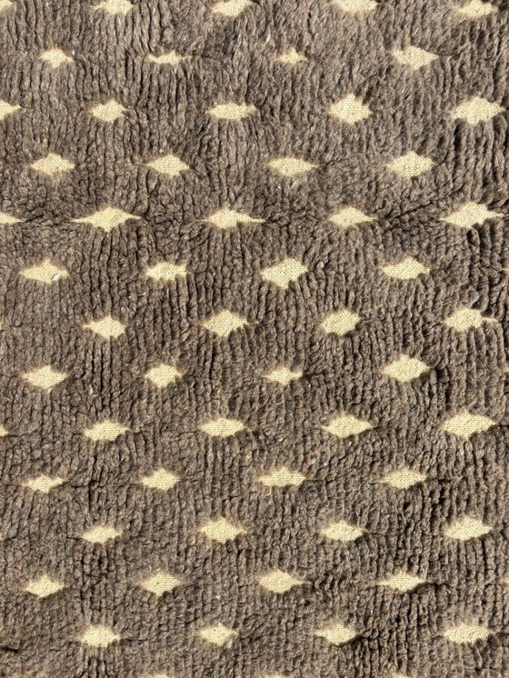 Image 1 of Tapis de laine marocain Boho 180x270 cm - Tons neutres avec motifs de losanges