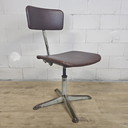 Vintage Skai/Metaal Verstelbare Industriële Bureaustoel (40s) adjustable industrial desk chair 