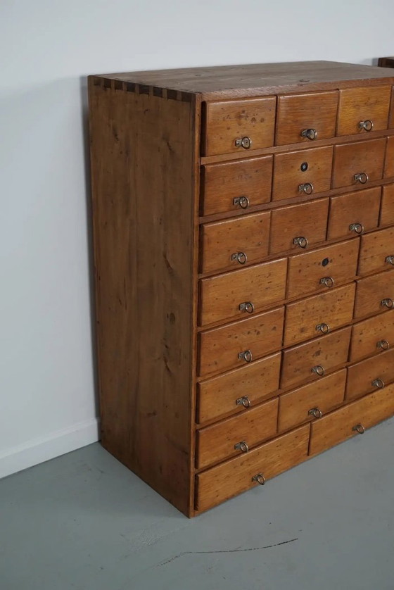Image 1 of Vintage Duitse grenen en eiken apothekerskast, jaren 1950