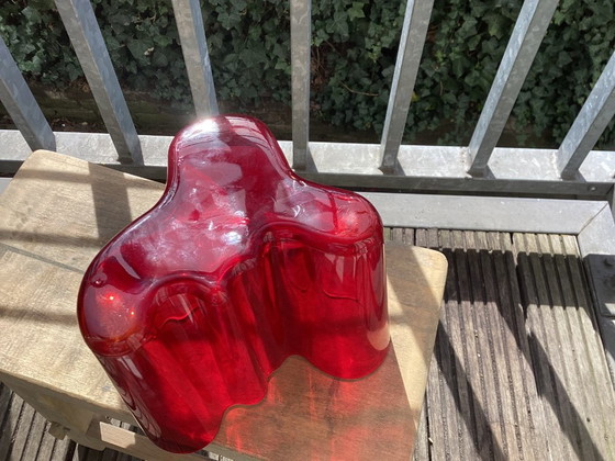 Image 1 of Vintage Alvar Aalto vase Ruby Red
