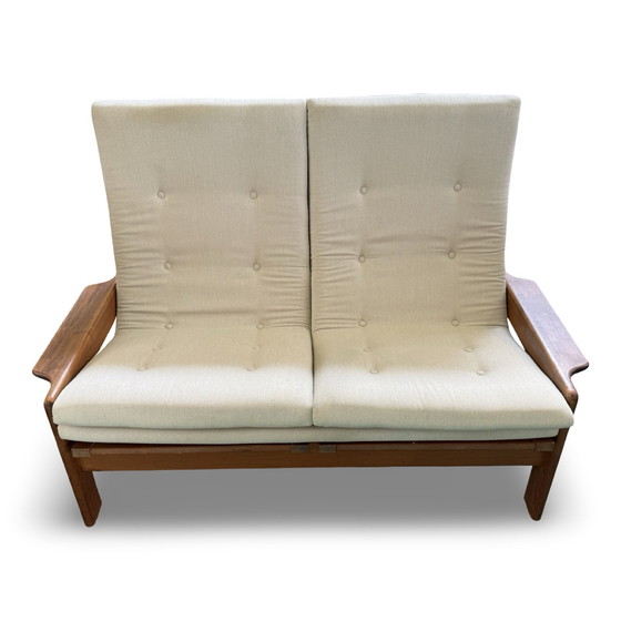 Image 1 of Circa anni '60 - Divano a 2 posti di fabbricazione danese - Schienale alto - Rivestimento pulito