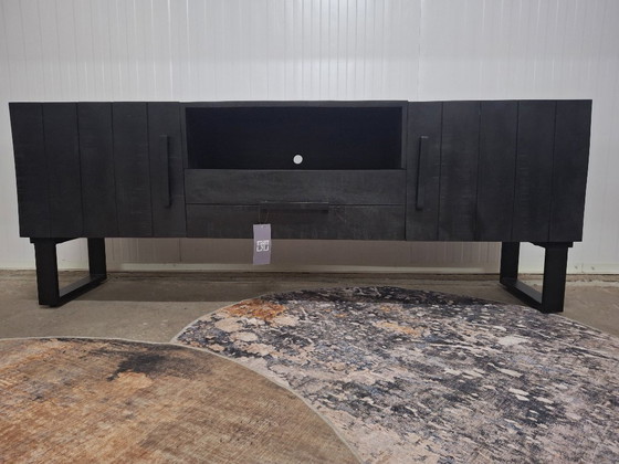 Image 1 of Mueble de TV de madera de mango con base de metal, nuevo